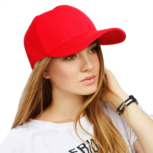 Hat Red Canvas Baseball Cap for Women