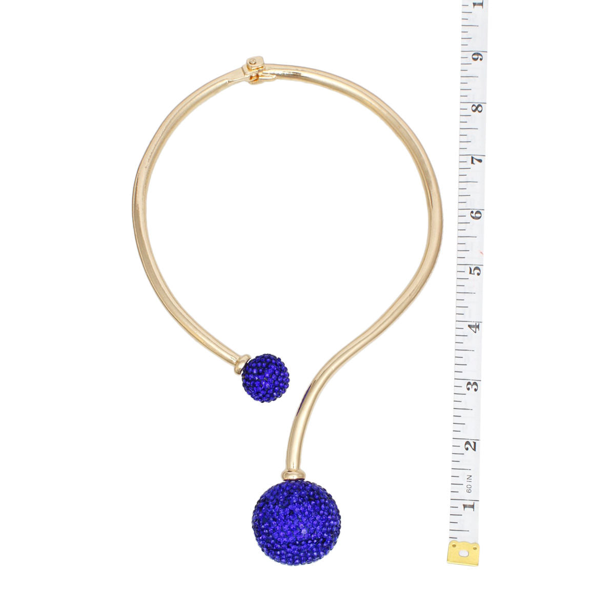 Choker Blue Disco Ball Hinge Necklace for Women