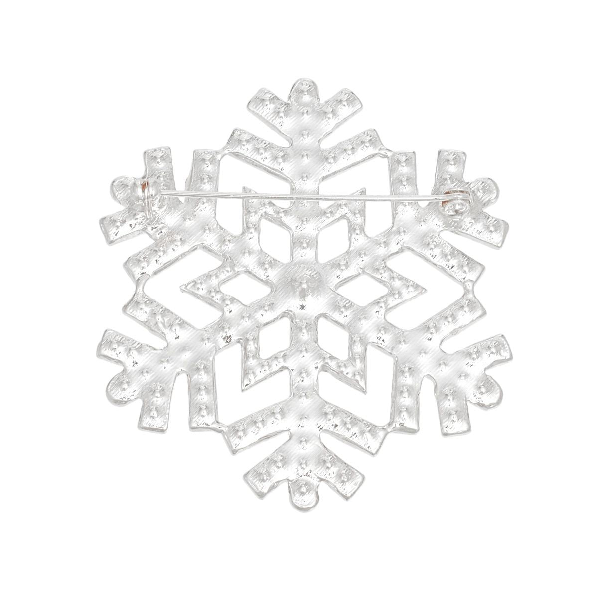 Brooch Radiating Snowflake Silver Pin for Women