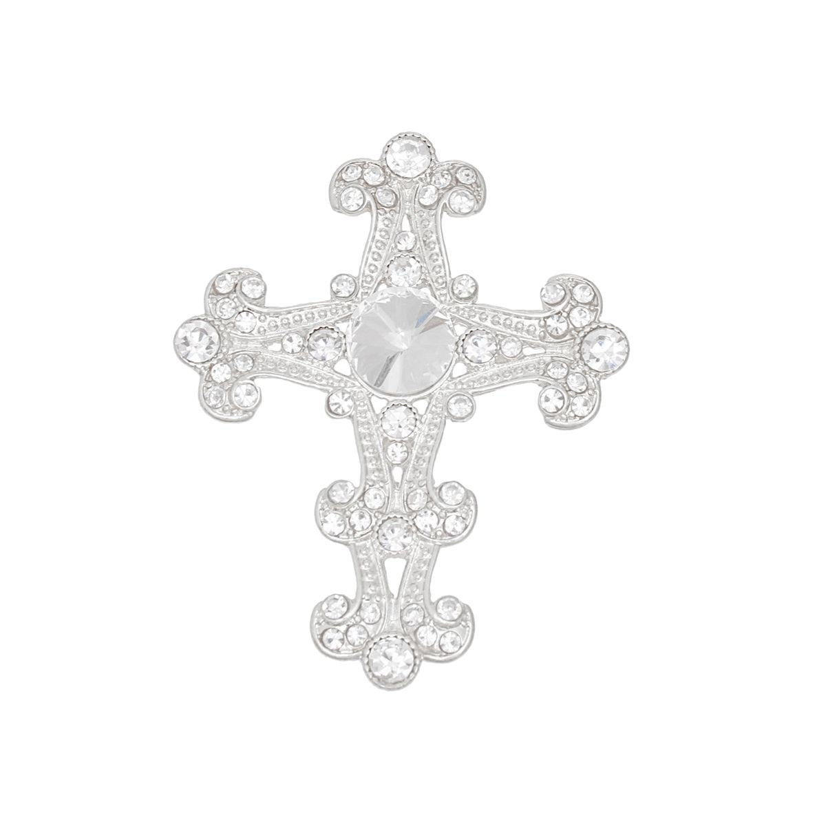 Brooch Victorian Cross Silver Pin for Women