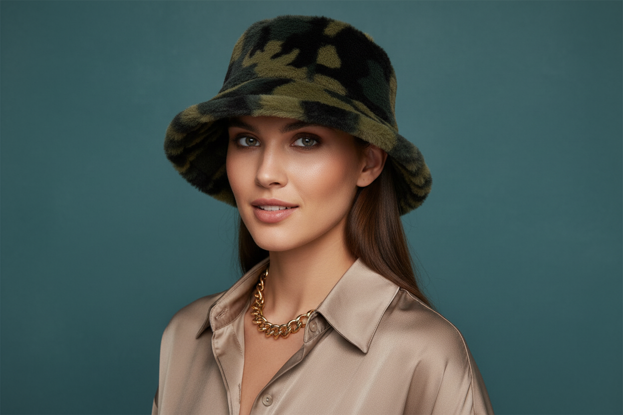 Camo FUR Bucket Hat