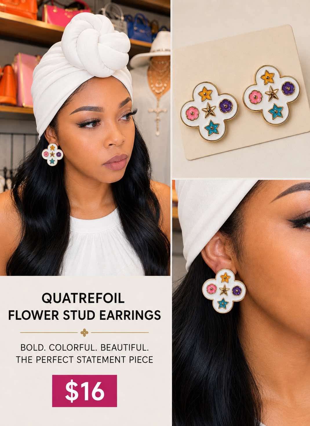 Flower Clv Earrings