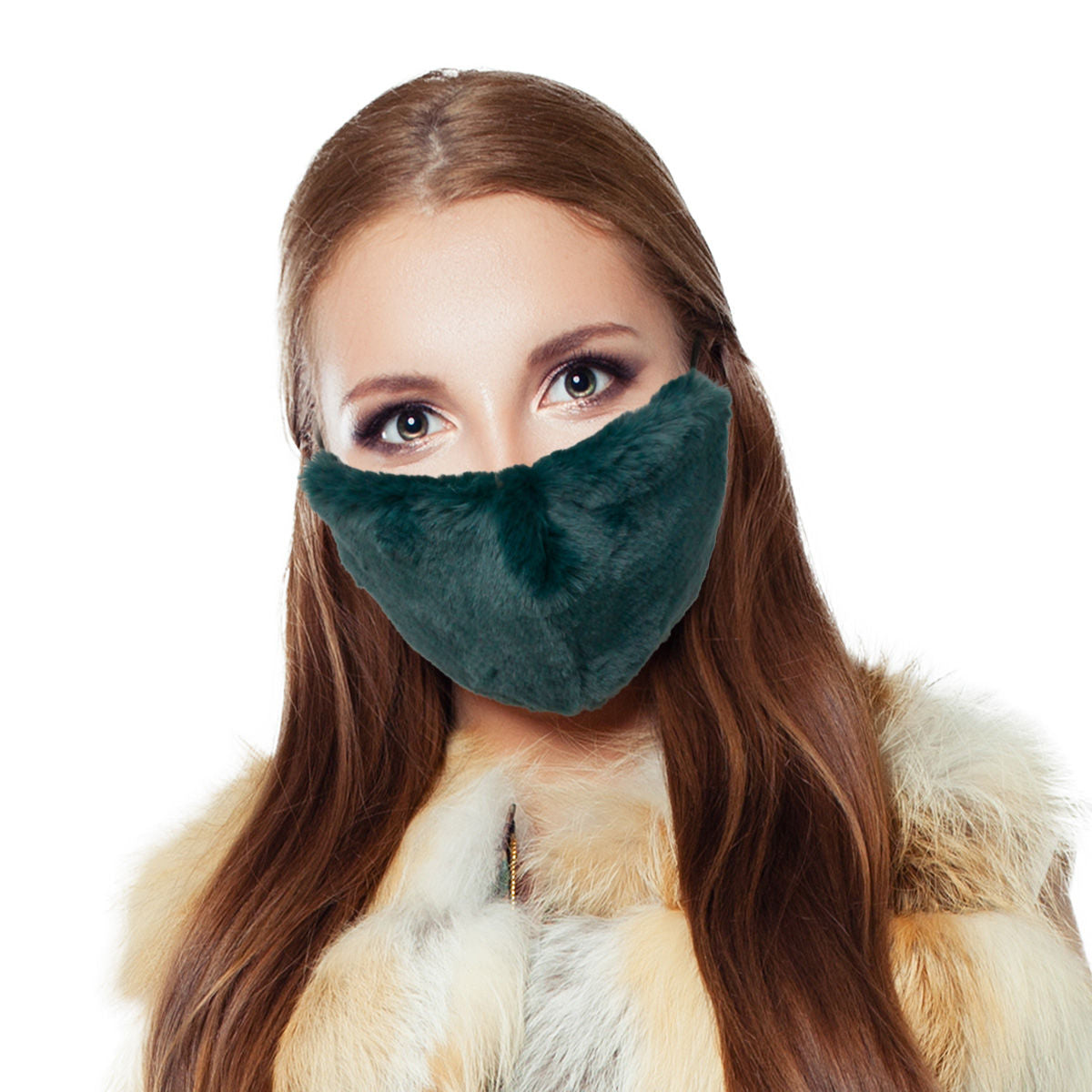 Green Faux Fur Mask