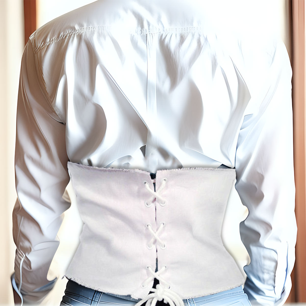 White 7" Wide Corset Belt