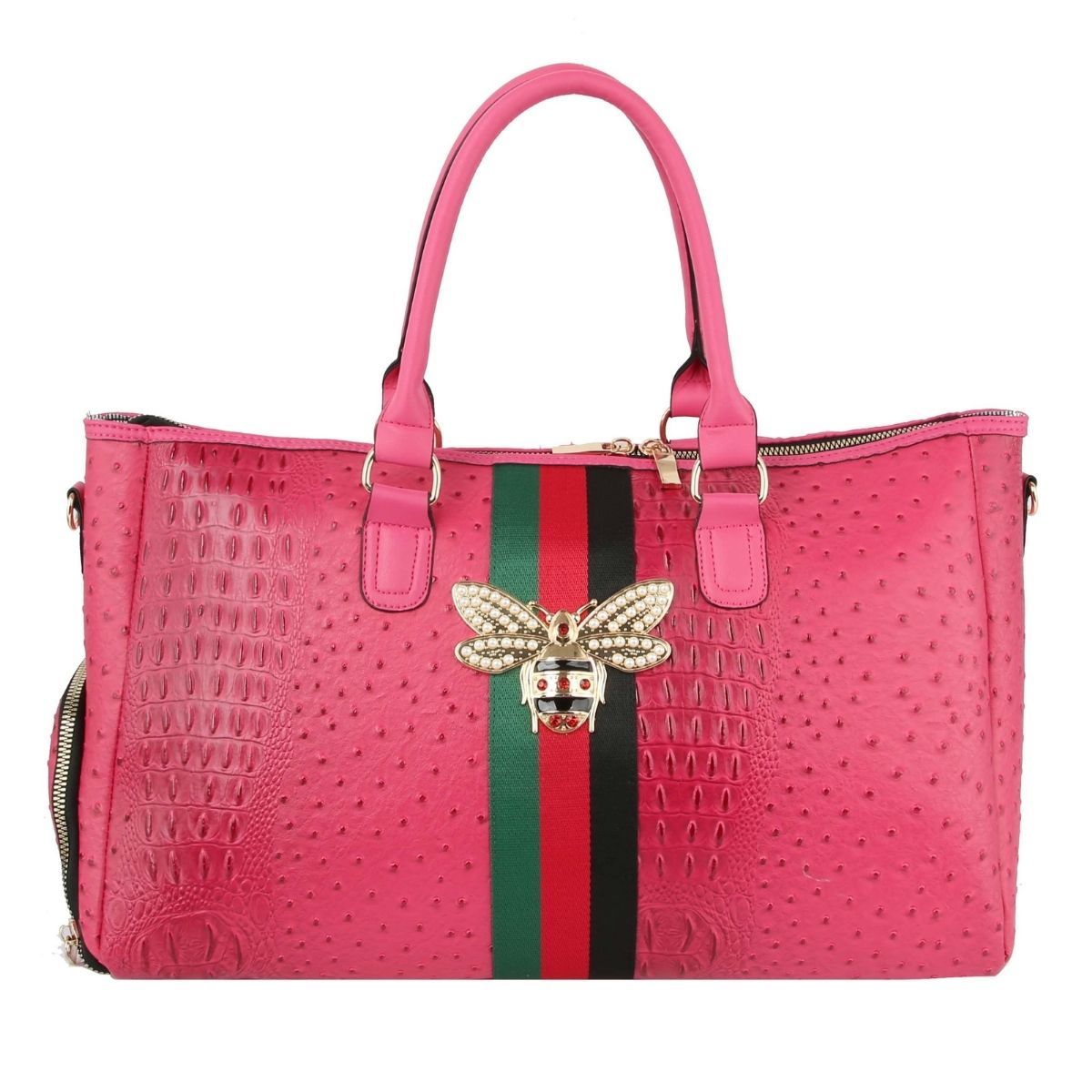 Designer Stripe Hot Pink Weekender