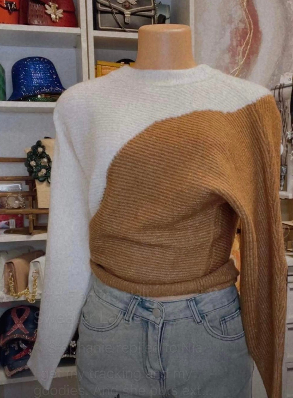 Cream Tan Sweater