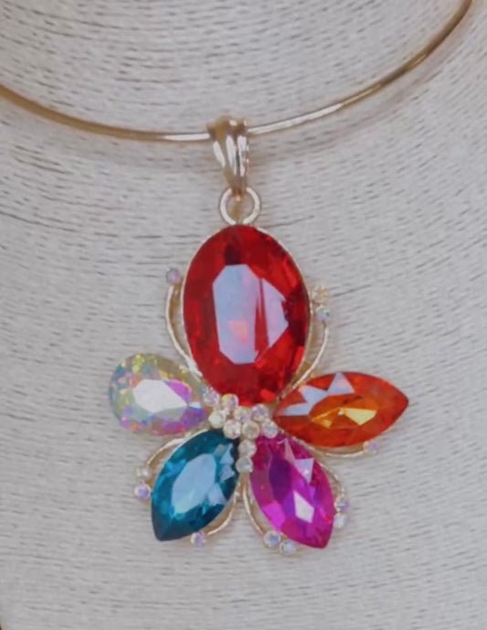 Multi Flower Necklace Set