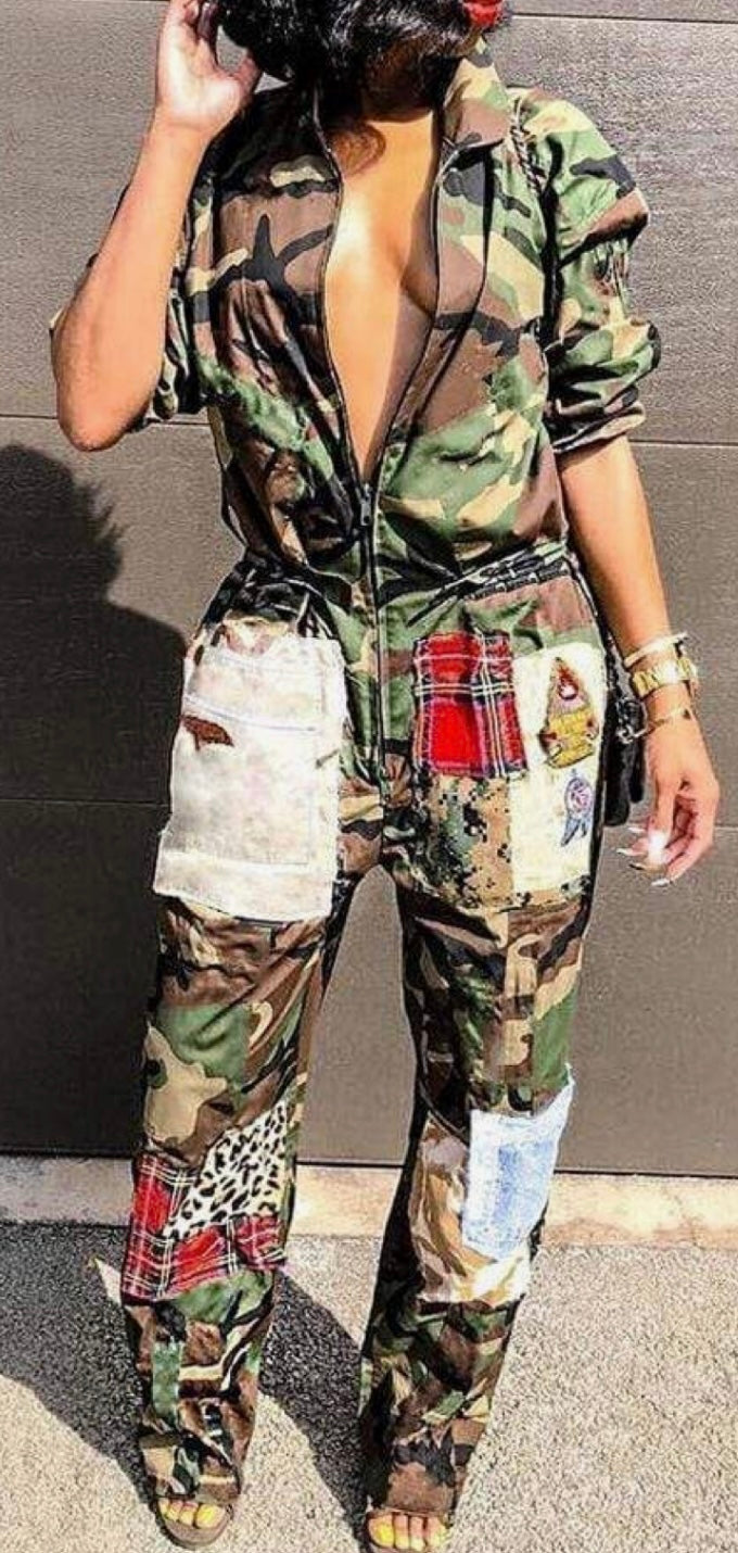 Camo Patch Jumpsuit