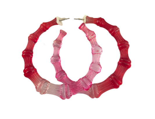 Ombré Summer Bamboo Hoop Earrings