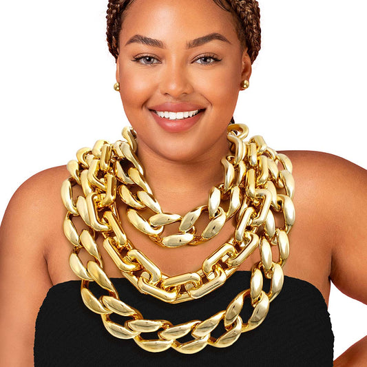 XL Gold Triple Layer Chain Set