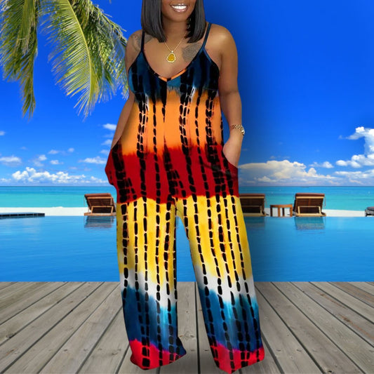 Rainbow Tie Dye 2XL Jumpsuit