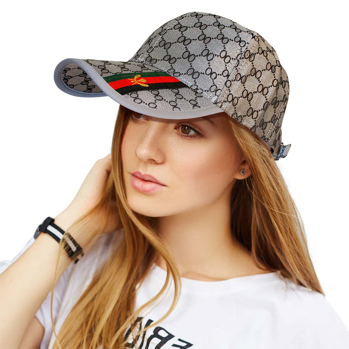 Designer Print Gray Baseball Cap